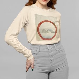 Mount Fuji Enoshima Island VTG Print Long Sleeve Graphic Tee T-shirt S M L XL